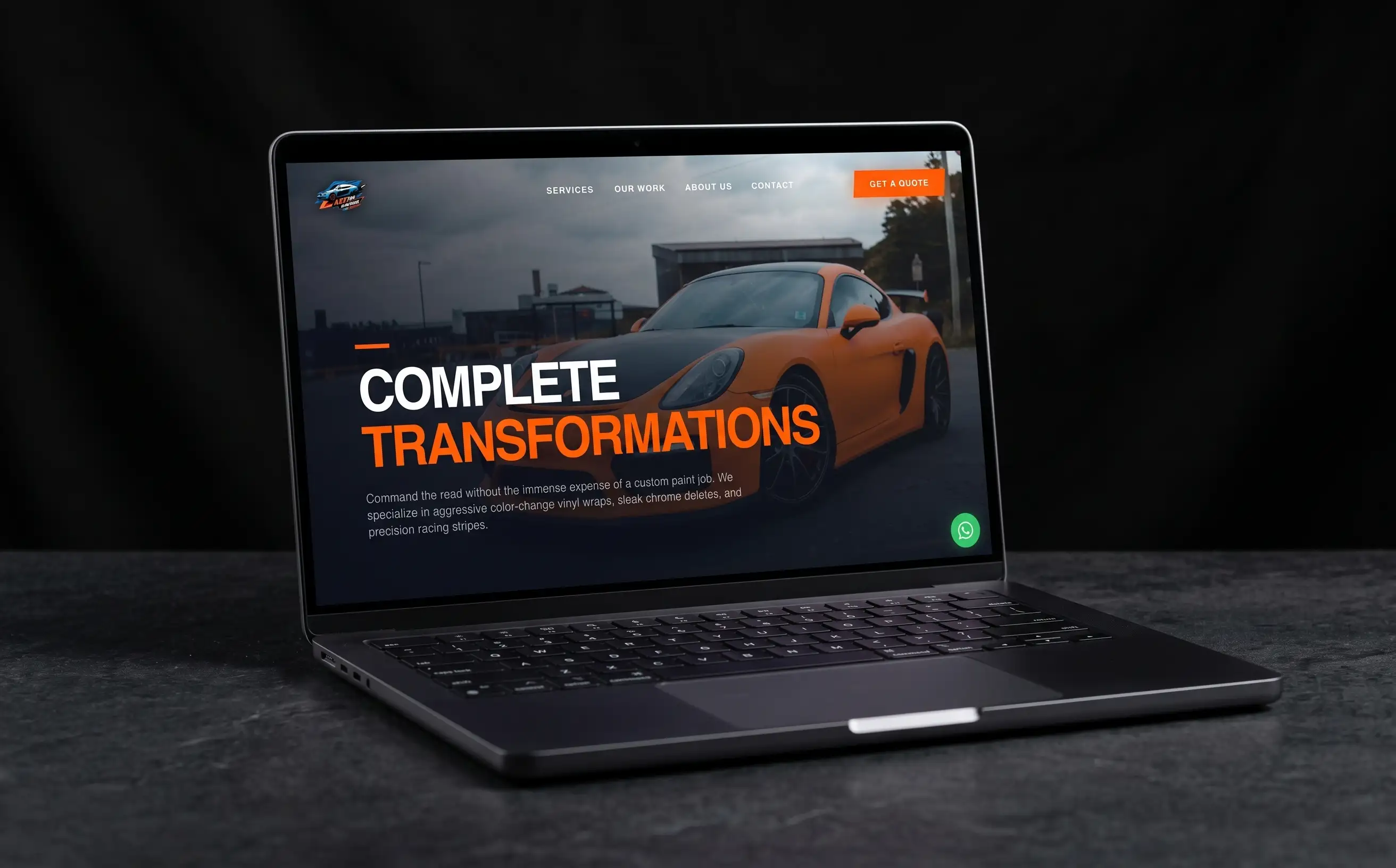 A2Z Pro Customs Auto Styling Platform Mockup