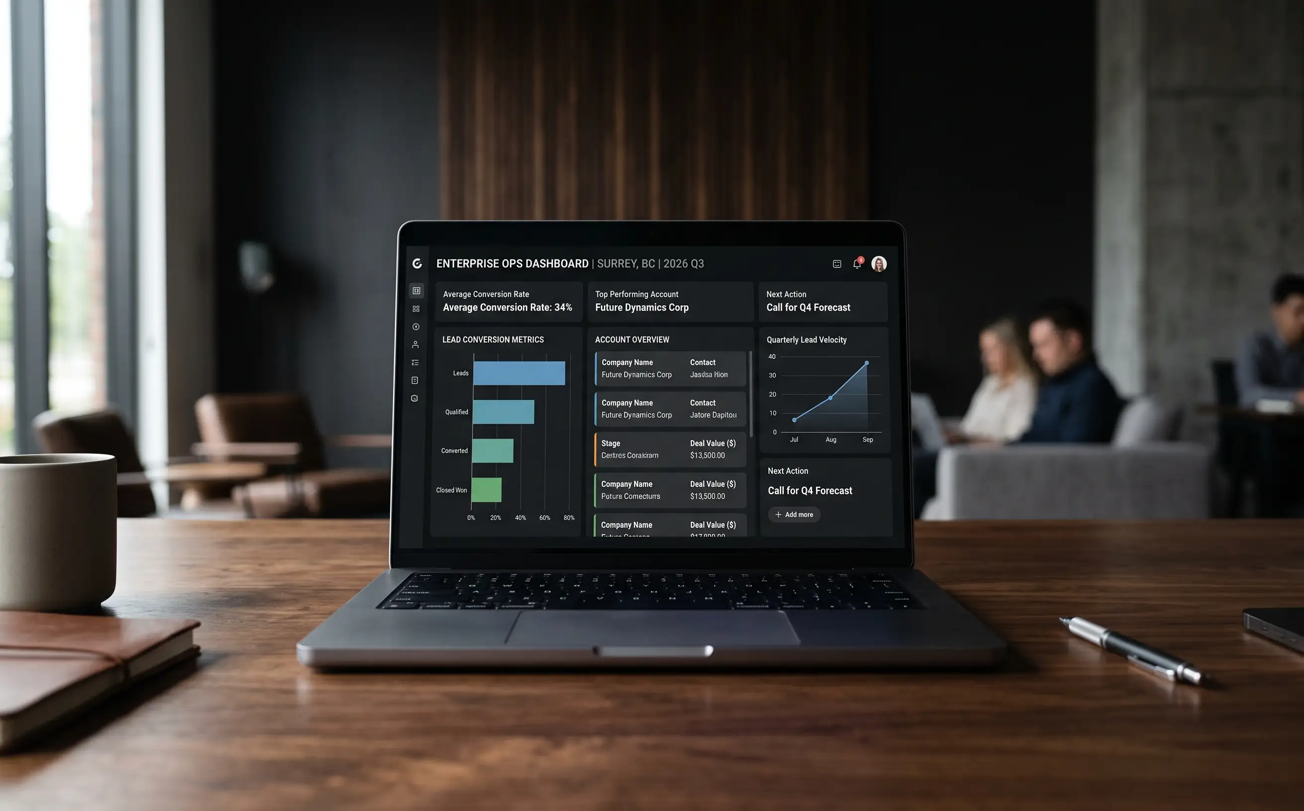 High-Concurrency Enterprise CRM & Client Portal Mockup